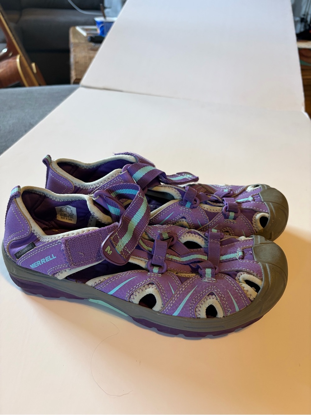 Merrell Hydro Hiker Sandals Water Shoes sandals Purple Size 5 kids girls hiking
